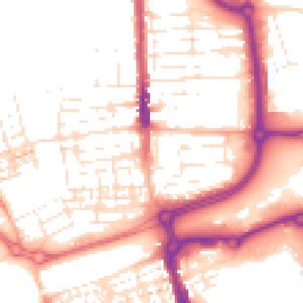 Daytime road noise heatmap for SN2 8AF