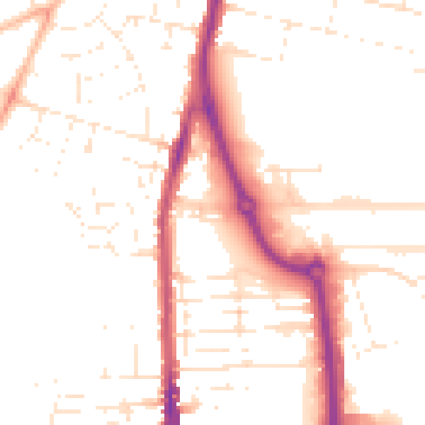 Daytime road noise heatmap for SN2 8AL
