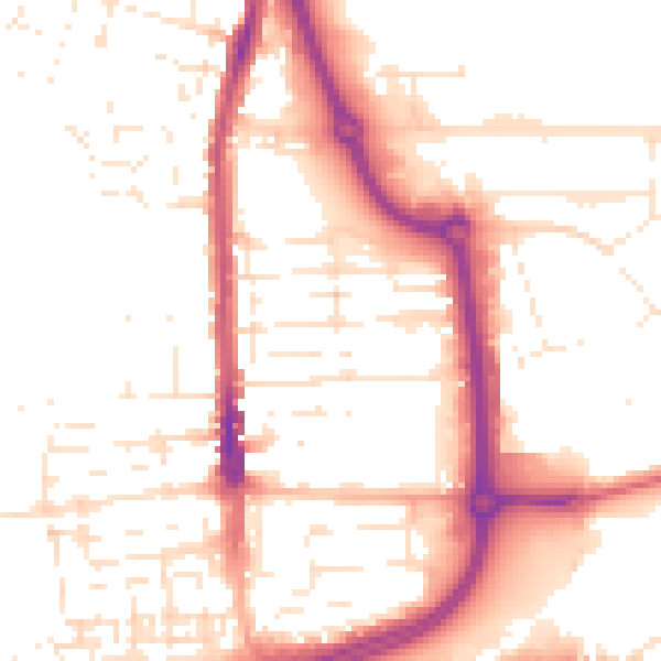 Daytime road noise heatmap for SN2 8AR