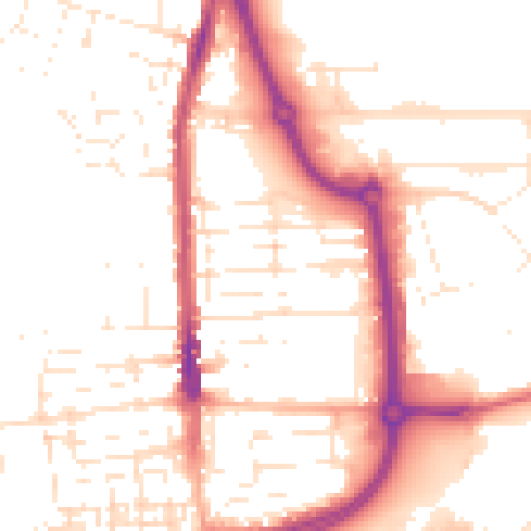 Daytime road noise heatmap for SN2 8AS