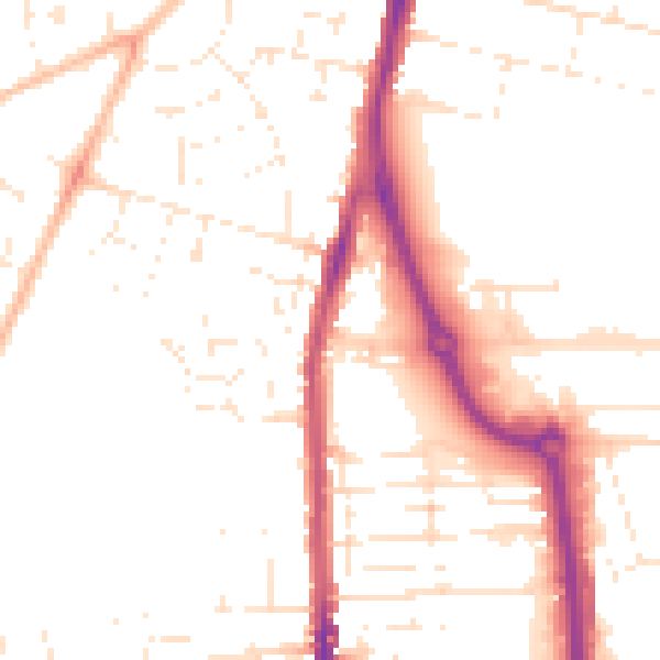 Daytime road noise heatmap for SN2 8AW