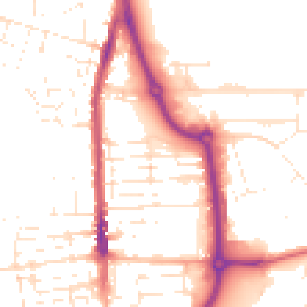 Daytime road noise heatmap for SN2 8AX