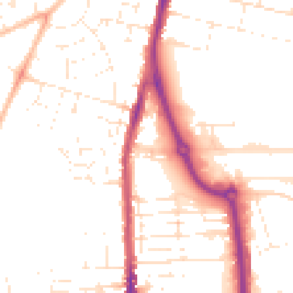 Daytime road noise heatmap for SN2 8AZ