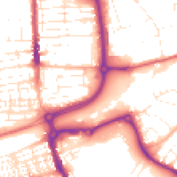 Daytime road noise heatmap for SN2 8BG