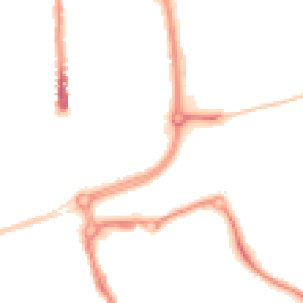Night-time road noise heatmap for SN2 8BG