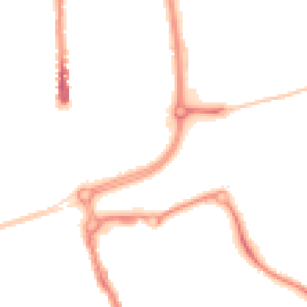 Night-time road noise heatmap for SN2 8BQ