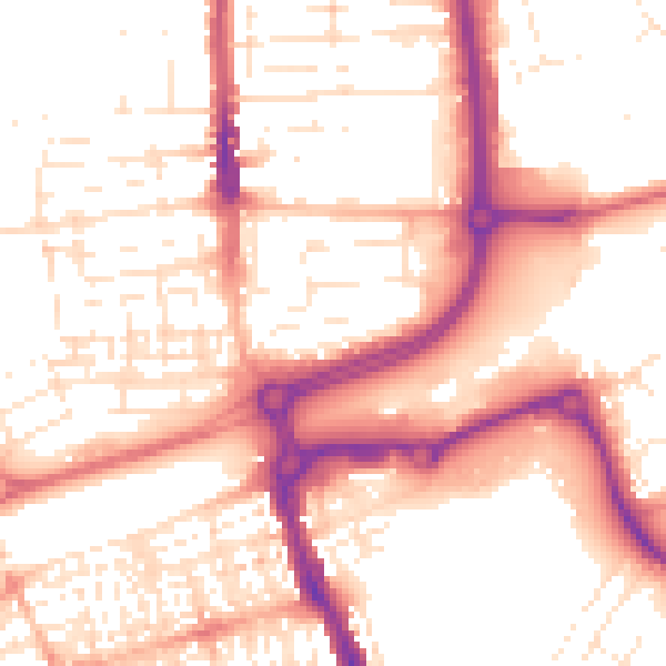 Daytime road noise heatmap for SN2 8BS
