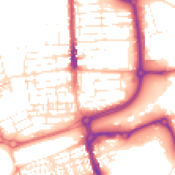 Daytime road noise heatmap for SN2 8DR