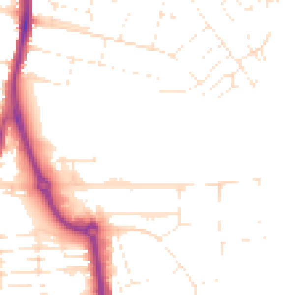 Daytime road noise heatmap for SN2 8EL