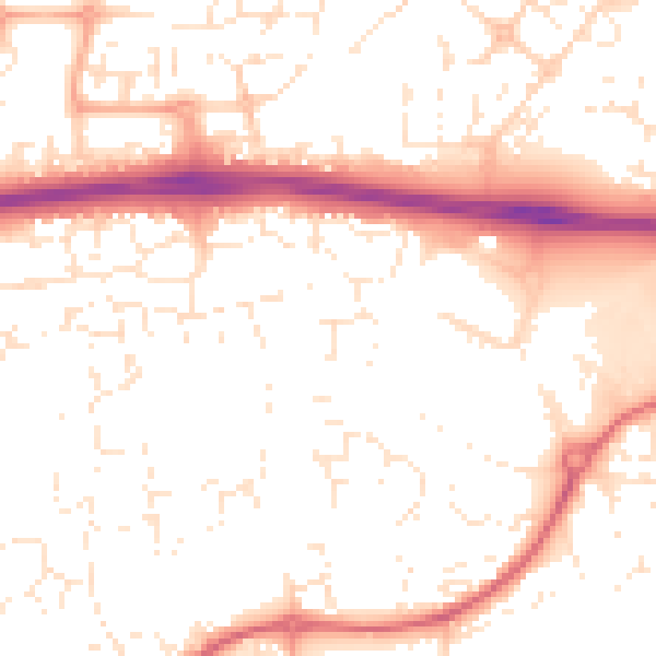 Daytime road noise heatmap for SN25 1AS