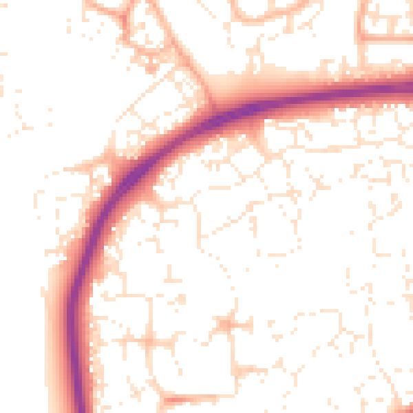 Daytime road noise heatmap for SN25 1BE