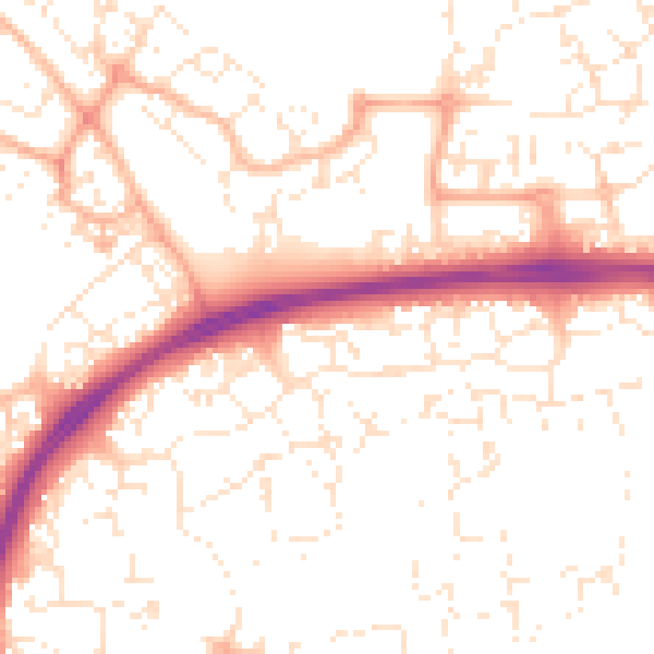 Daytime road noise heatmap for SN25 1BF
