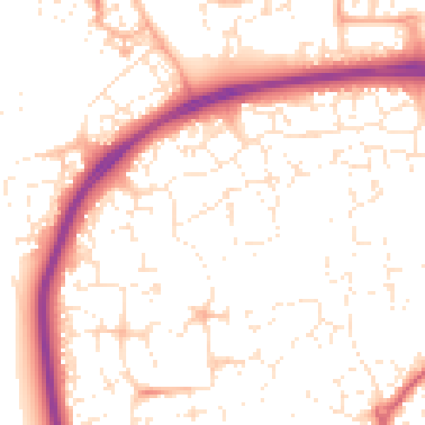 Daytime road noise heatmap for SN25 1BL