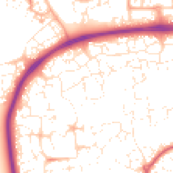 Daytime road noise heatmap for SN25 1BN