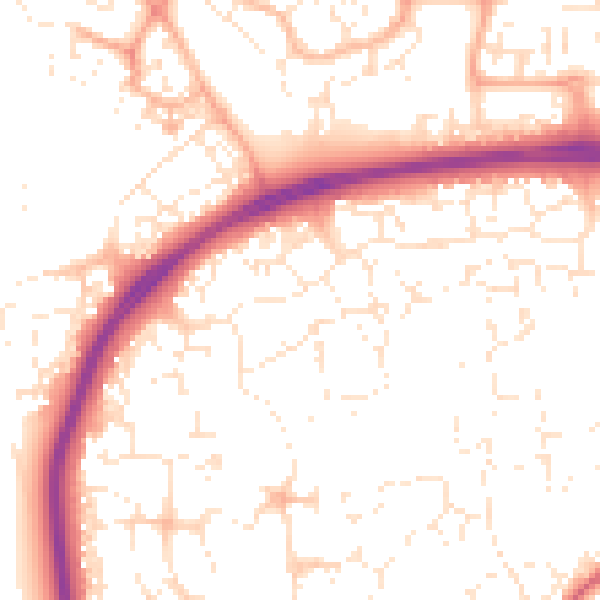 Daytime road noise heatmap for SN25 1BS