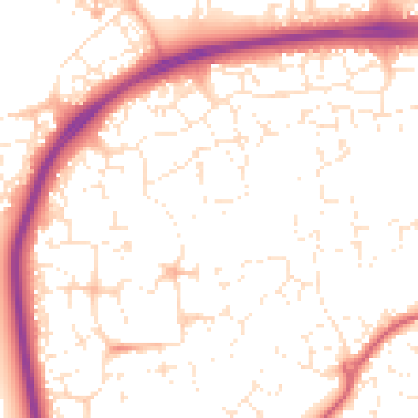 Daytime road noise heatmap for SN25 1BZ