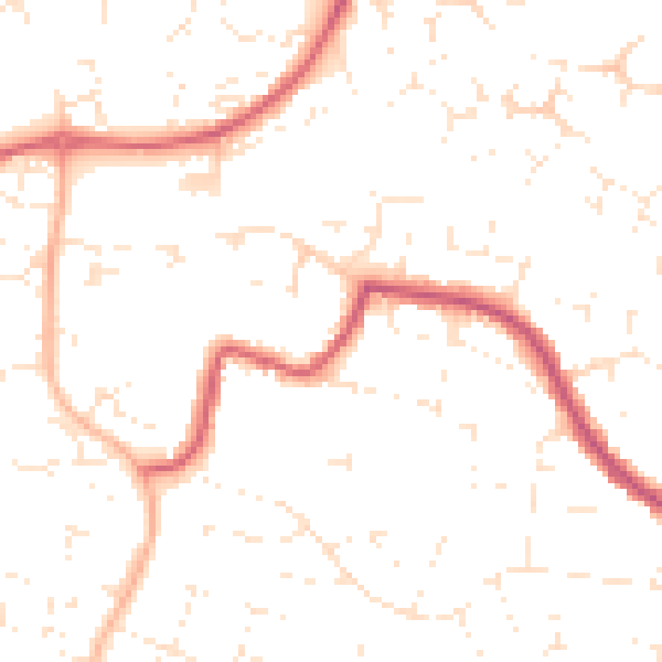 Daytime road noise heatmap for SN25 1JD