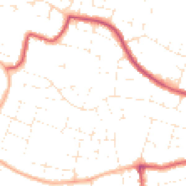 Daytime road noise heatmap for SN25 1PE
