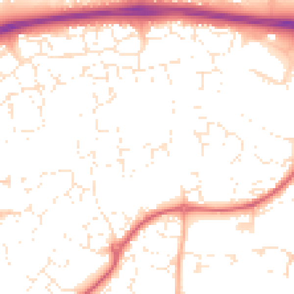 Daytime road noise heatmap for SN25 1PS
