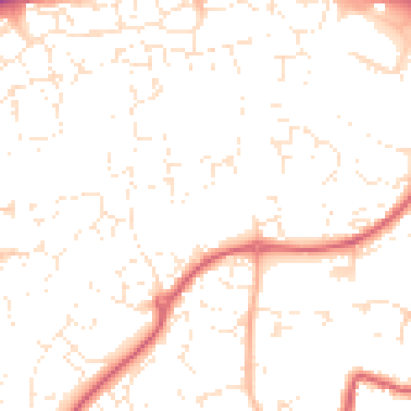 Daytime road noise heatmap for SN25 1QA
