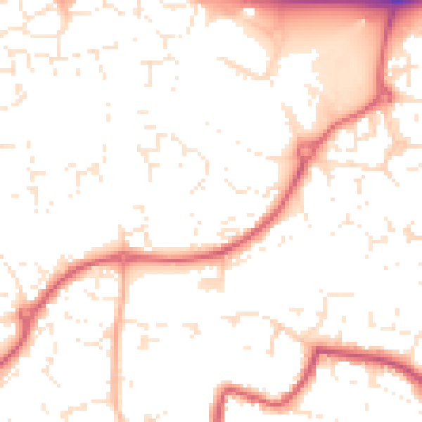 Daytime road noise heatmap for SN25 1QU