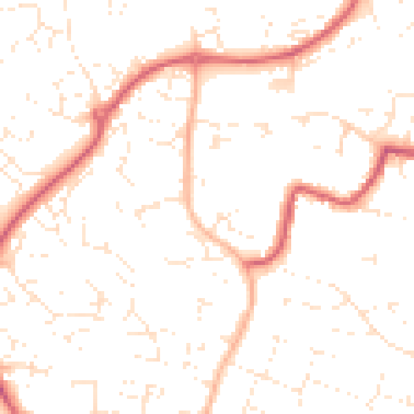 Daytime road noise heatmap for SN25 1RN