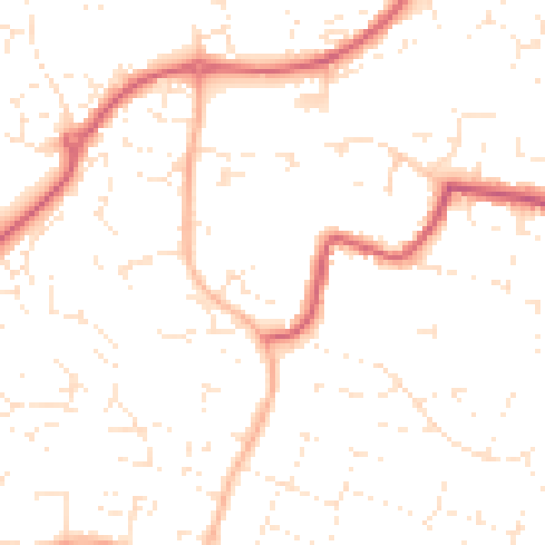 Daytime road noise heatmap for SN25 1RU