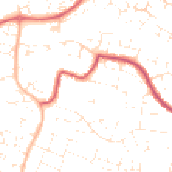 Daytime road noise heatmap for SN25 1SN