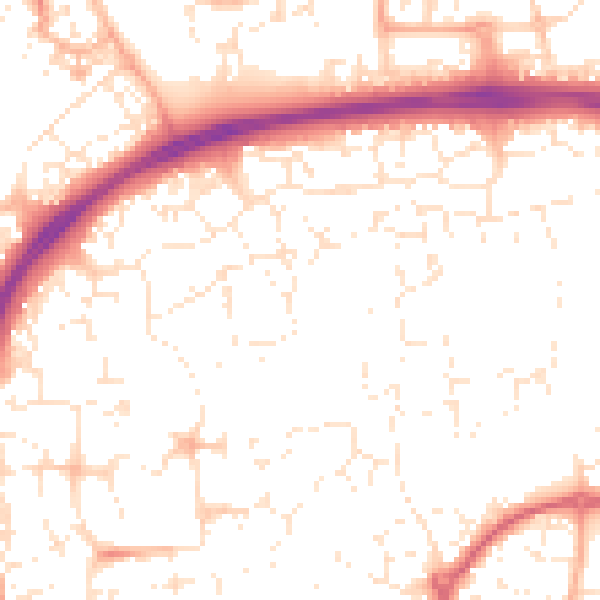 Daytime road noise heatmap for SN25 1SU