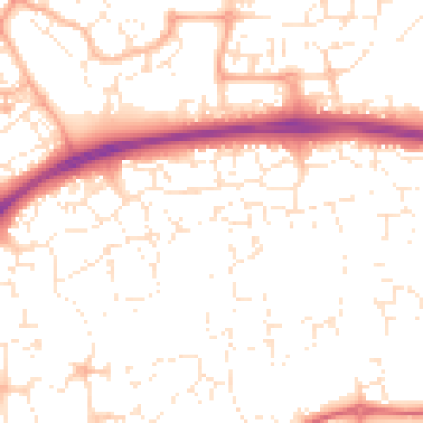 Daytime road noise heatmap for SN25 1TY