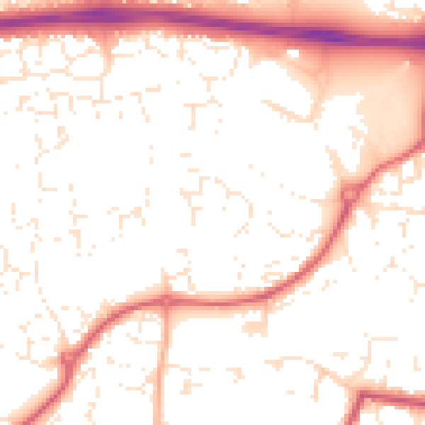 Daytime road noise heatmap for SN25 1UP