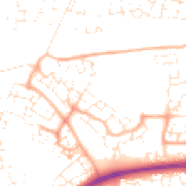 Daytime road noise heatmap for SN25 2AH