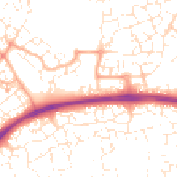 Daytime road noise heatmap for SN25 2BH