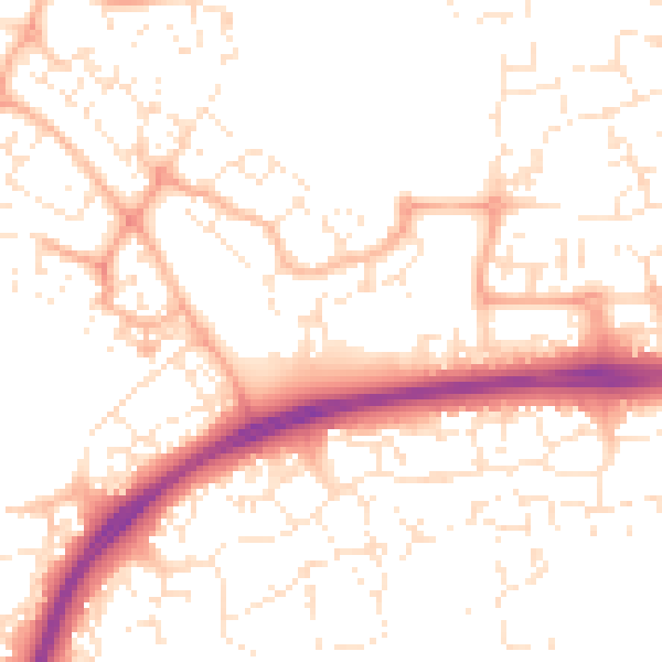 Daytime road noise heatmap for SN25 2DB