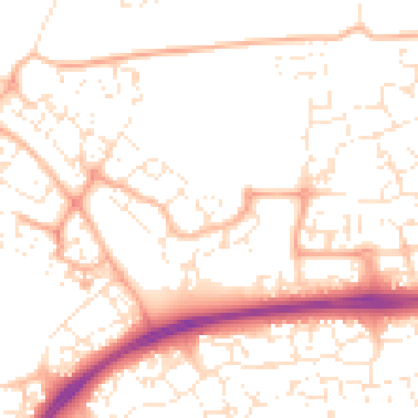 Daytime road noise heatmap for SN25 2DH