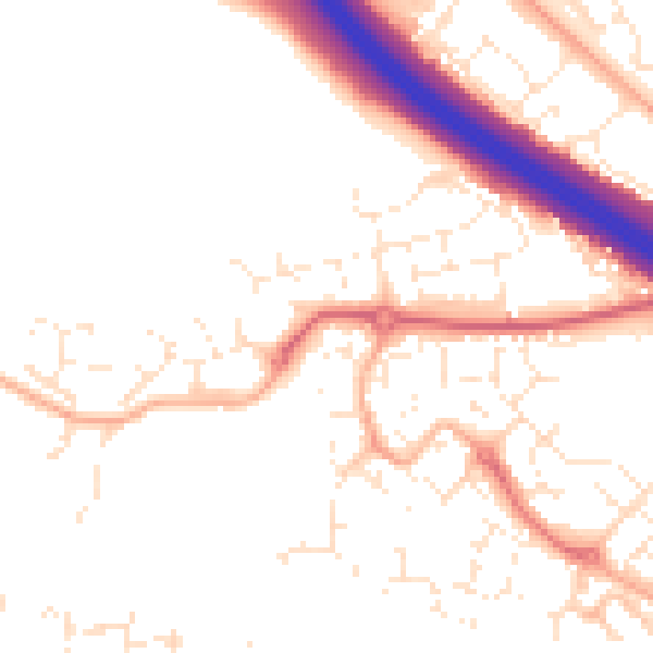 Daytime road noise heatmap for SN25 2DN