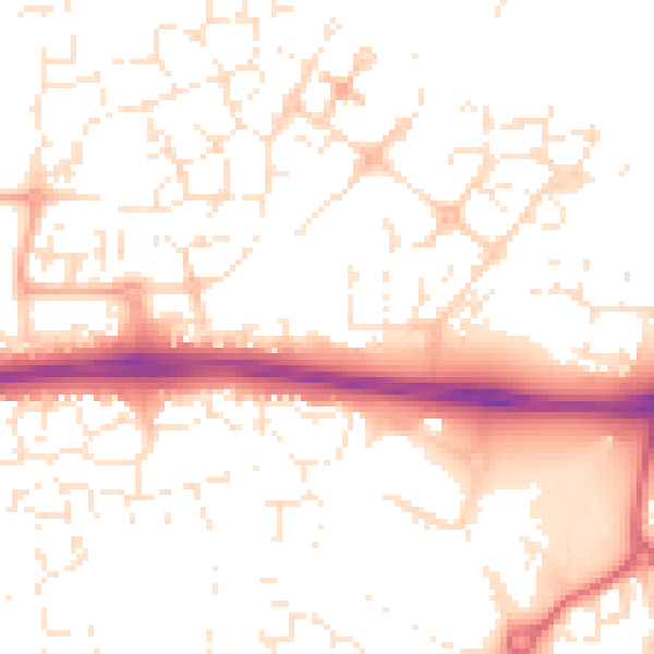 Daytime road noise heatmap for SN25 2EA