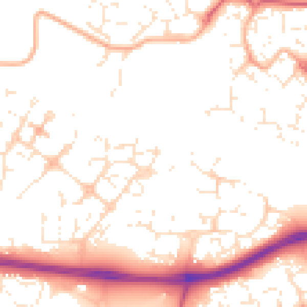 Daytime road noise heatmap for SN25 2FJ
