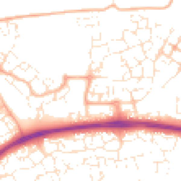 Daytime road noise heatmap for SN25 2GH