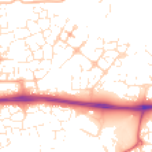 Daytime road noise heatmap for SN25 2HD