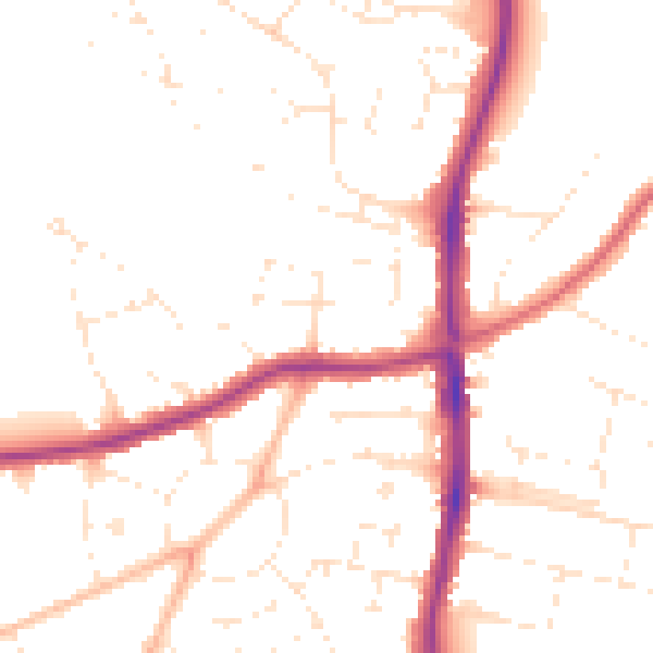 Daytime road noise heatmap for SN25 3AL