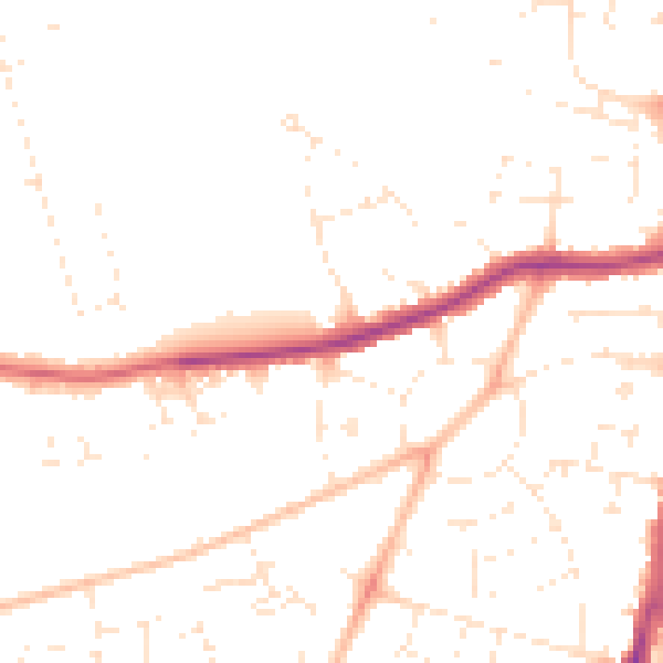 Daytime road noise heatmap for SN25 3AS