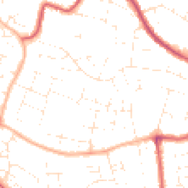 Daytime road noise heatmap for SN25 3DR