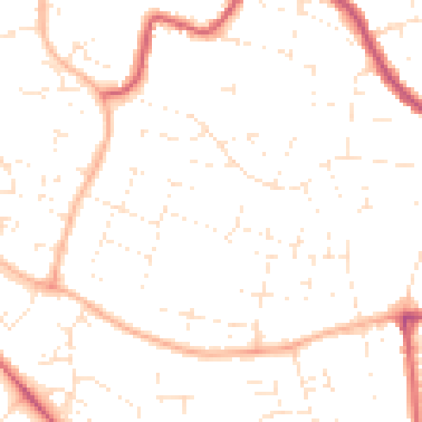 Daytime road noise heatmap for SN25 3DT