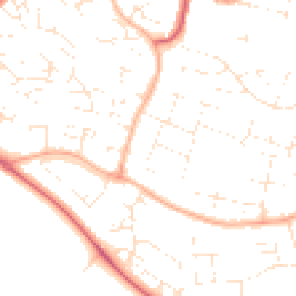 Daytime road noise heatmap for SN25 3HQ