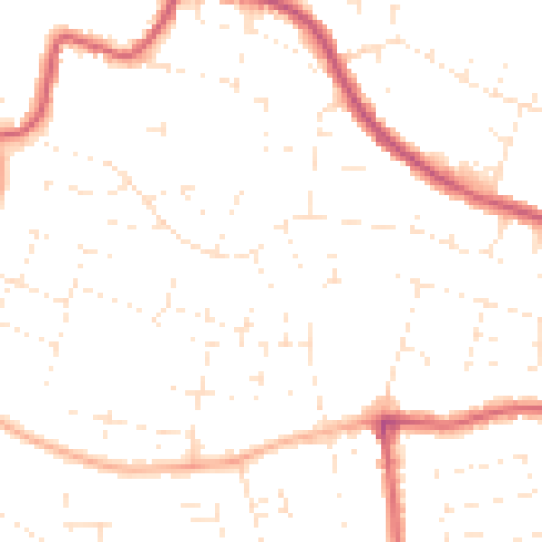 Daytime road noise heatmap for SN25 3PB