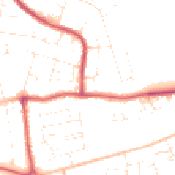 Daytime road noise heatmap for SN25 3ZE
