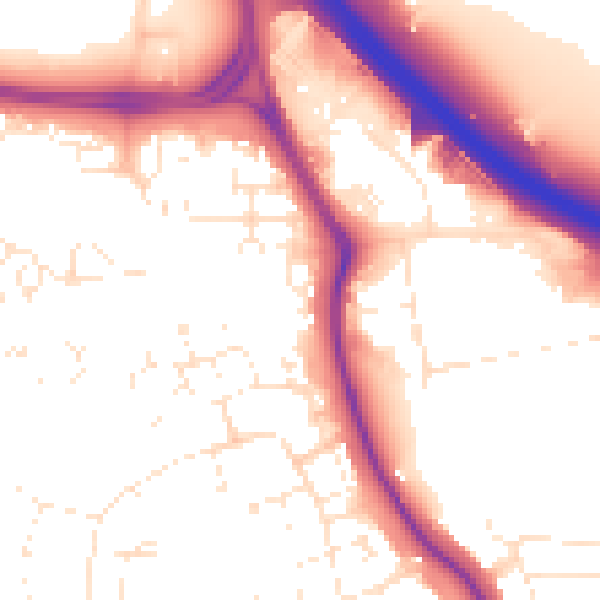 Daytime road noise heatmap for SN25 4AD