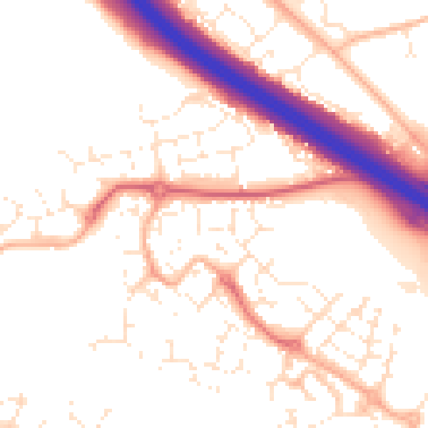 Daytime road noise heatmap for SN25 4EH
