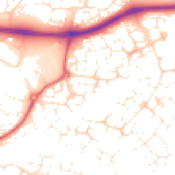 Daytime road noise heatmap for SN25 4TU